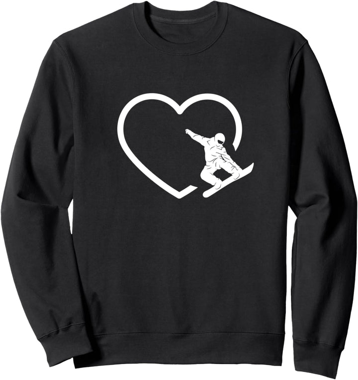 Snowboarden Design mit Snowboarder mit Herz Sweatshirt