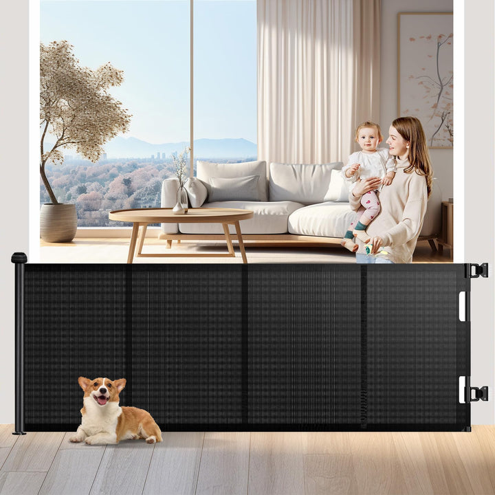 Wodondog Treppenschutzgitter Ausziehbar 500CM Länger Türschutzgitter,86 cm Hoch,Hundebarriere,Einhän