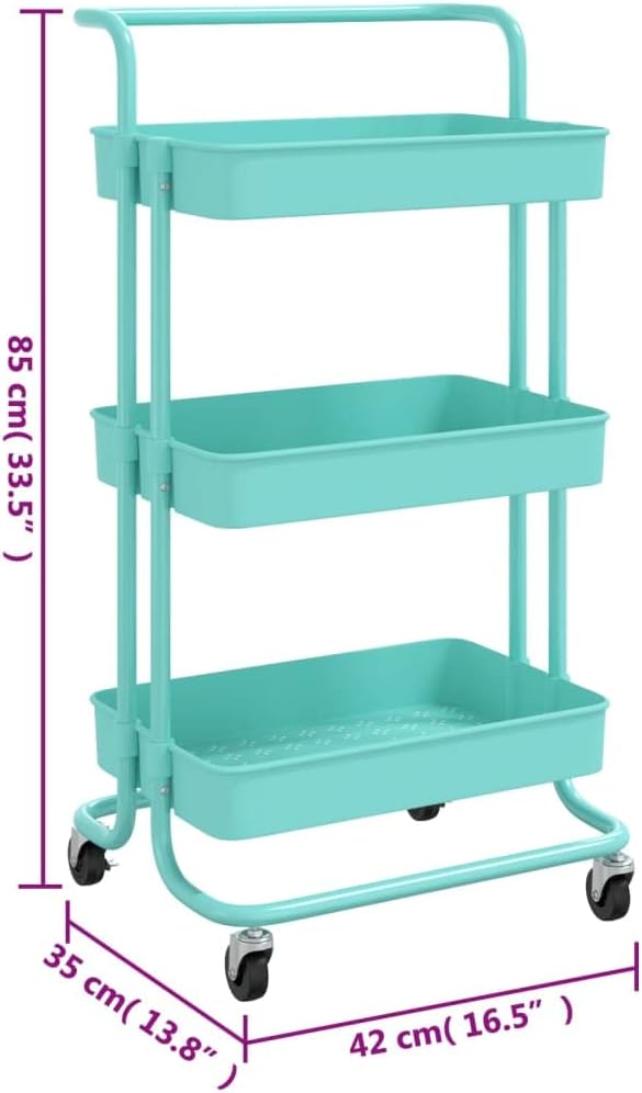 vidaXL Küchenwagen 3 Etagen Rollwagen Servierwagen Küchentrolley Abräumwagen Haushaltwagen Beistellw
