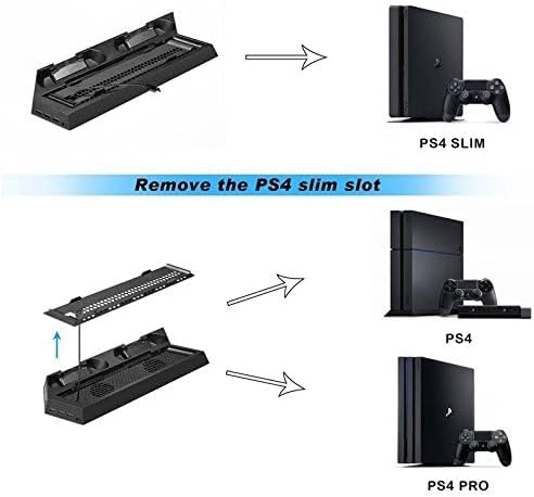 OSTENT Dual Controller Ladegerät Lüfter USB Hub Vertikale Ständer für Sony PS4 / Slim/Pro Konsole