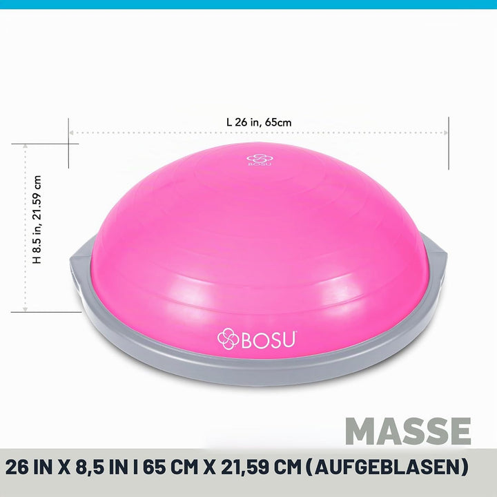 Bosu, Home Gym Equipment, The Original Balance Trainer, 66 cm Durchmesser Pink/Grau, Pink/Grau