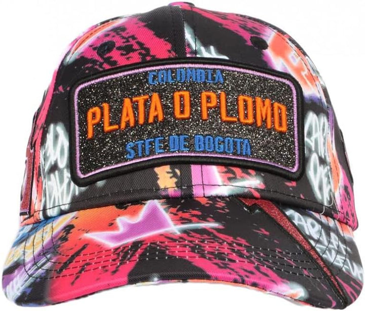 Kappe Plata o Blei Rosa und Schwarz Strass Baseball Kapsel Kollektion – Grösse: Einheitsgrösse – Far