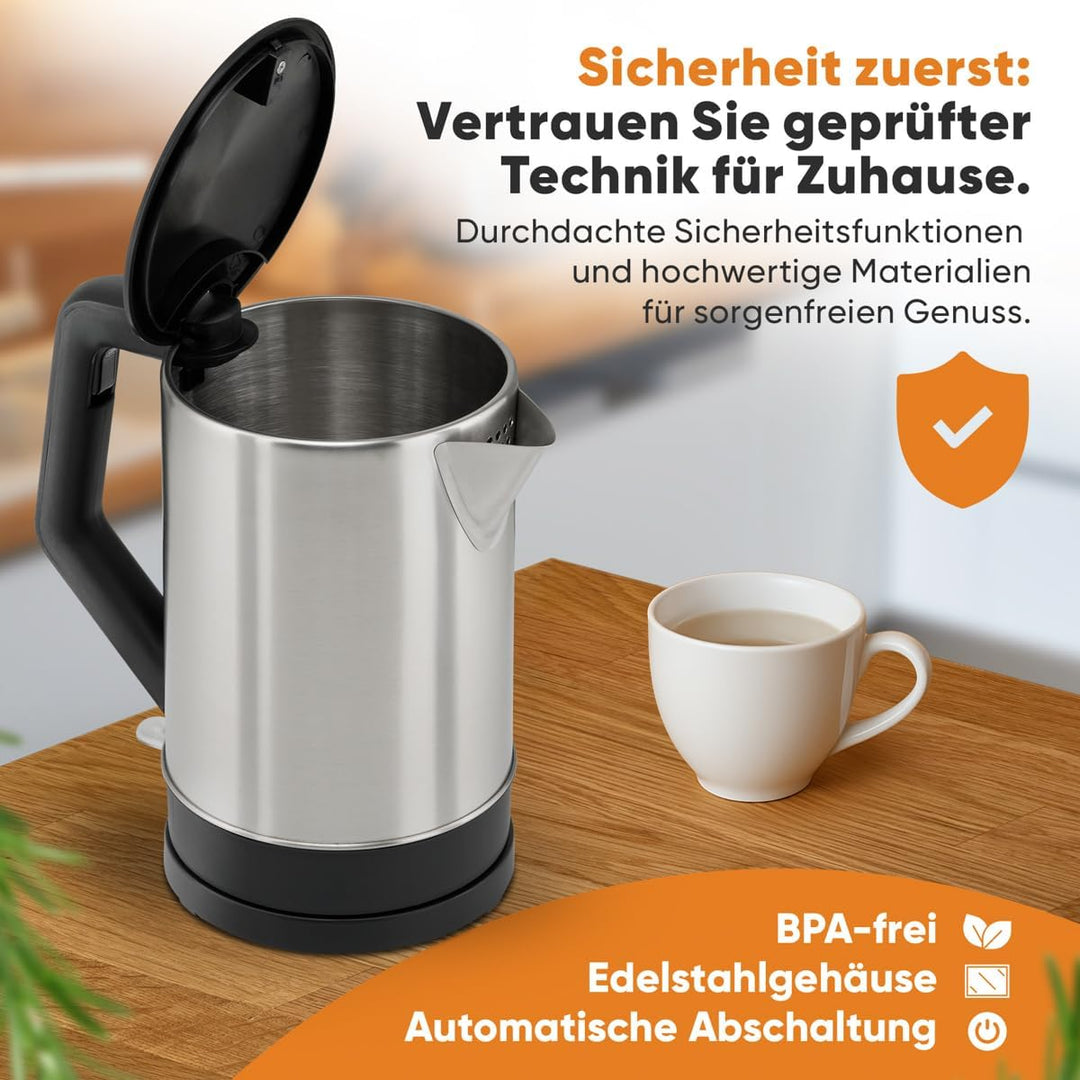 Bomann WKS 3002 CB Wasserkocher 1,5 L, verdecktes Edelstahlheizelement, automatische Abschaltung, Ba
