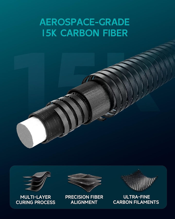 KONLLEN Billardqueue aus Carbonfaser, 147cm, professionelles Billardqueue für Erwachsene, Vollcarbon