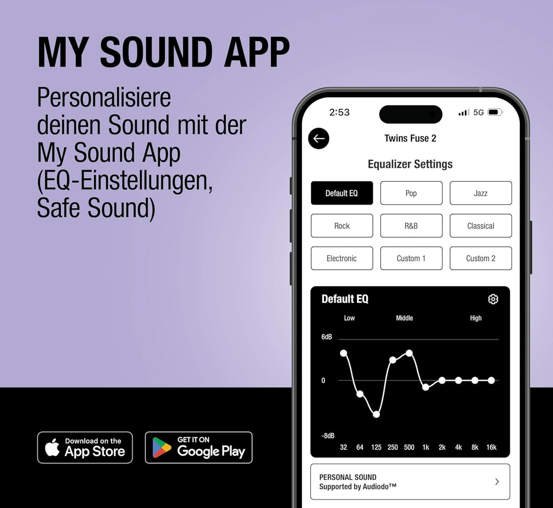 Fresh 'n Rebel Twins Fuse 2 Wireless In-Ear Kopfhörer Noise Cancelling - Klarer Sound - 36h Akku - B