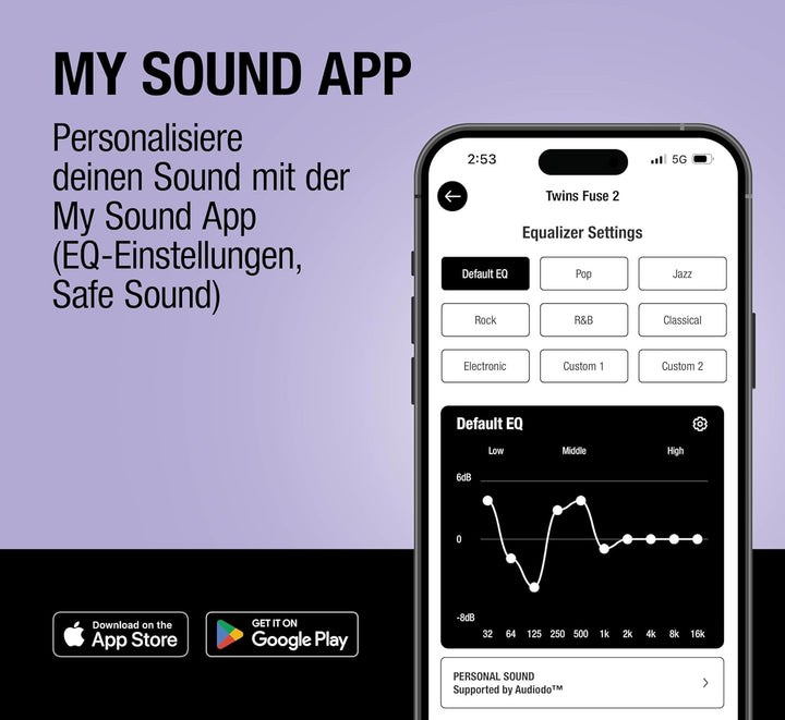 Fresh 'n Rebel Twins Fuse 2 Wireless In-Ear Kopfhörer Noise Cancelling - Klarer Sound - 36h Akku - B