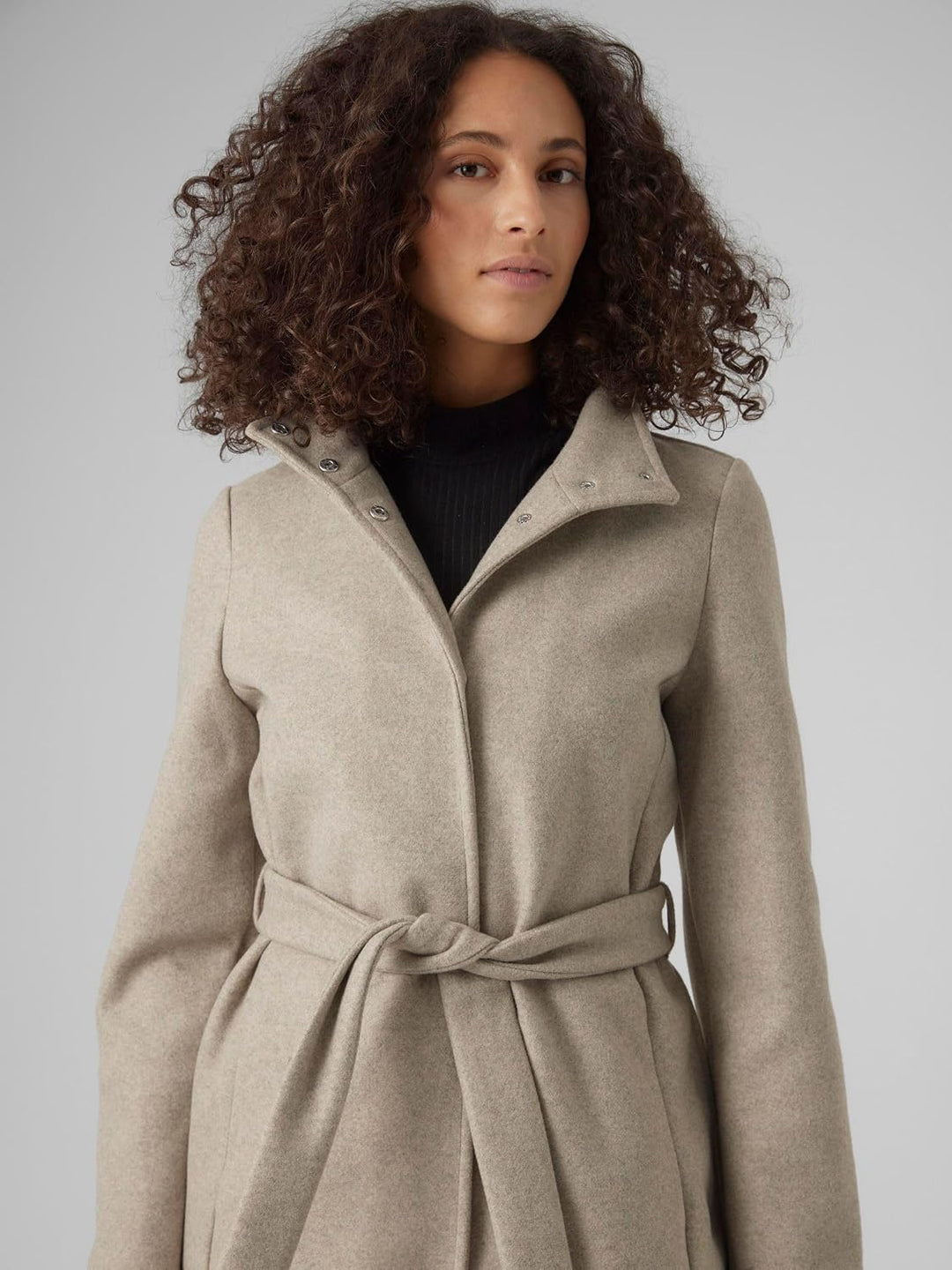 VERO MODA Female Mantel VMPOPALLY Mantel | Coat L Silver Mink/Detail:melange, L Silver Mink/Detail:m