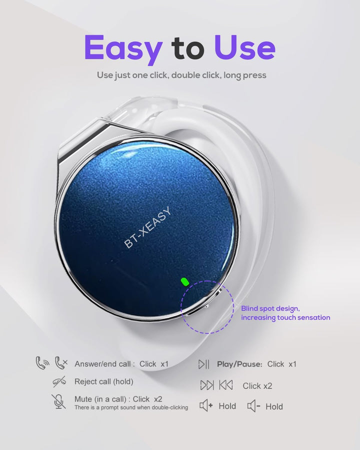 On Ear Bluetooth Kopfhörer 5.4, Open Ear, Kabellos, Bluetooth, Noise Cancelling, Clip-on Sport Wasse