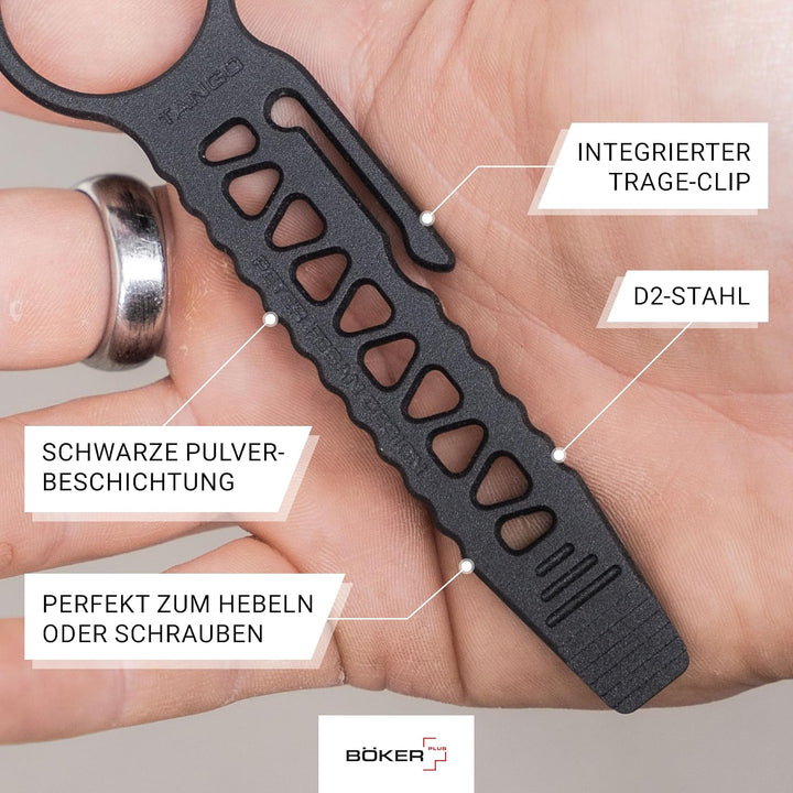 BÖKER PLUS® Tango Bar Mini EDC Hebel-Werkzeug - D2 EDC Schlüsselanhänger mit Clip - Crow-Bar EDC Too