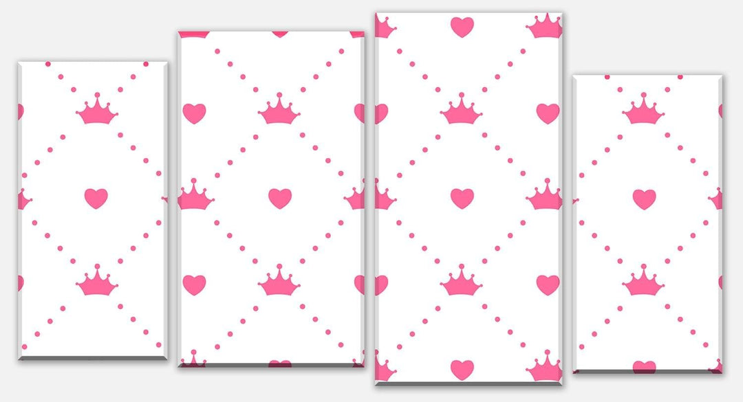 wandmotiv24 Leinwandbild Prinzessin - Herz - Krone Variante 2-180 x 100cm Bilder auf Leinwand, Wandb