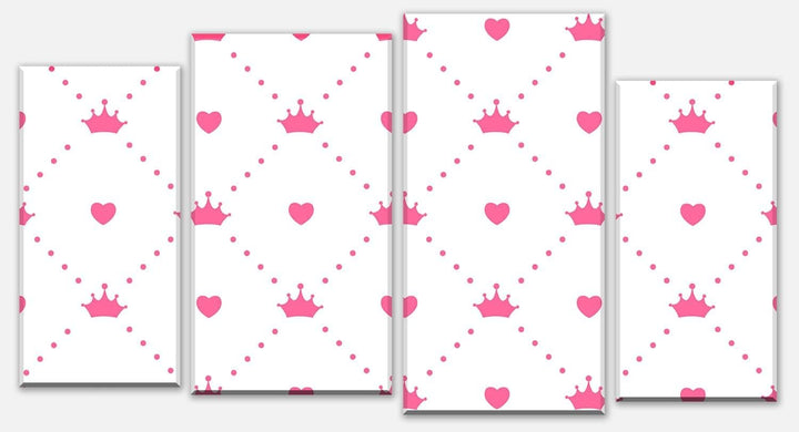wandmotiv24 Leinwandbild Prinzessin - Herz - Krone Variante 2-180 x 100cm Bilder auf Leinwand, Wandb
