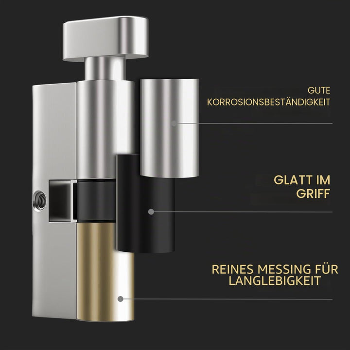 2 Stück 35T/35mm Euro Messingzylinder, 70mm Knauf/Schlüsselzylinderschloss mit 10 horizontalen Messi