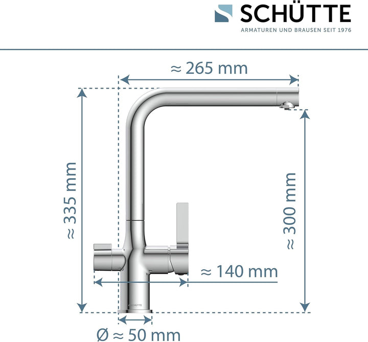 SCHÜTTE AQUASTAR PRO 3-Wege-Filterarmatur, sauberes Trinkwasser direkt aus dem Hahn, Integriertes BW