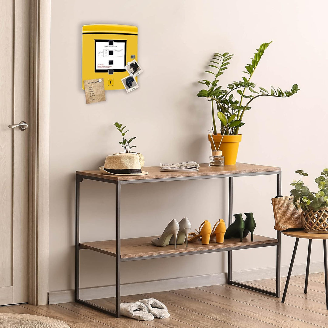 banjado® Design Schlüsselkasten aus Edelstahl Motiv Briefkasten Gelb für 10 Schlüssel - Schlüsselsch