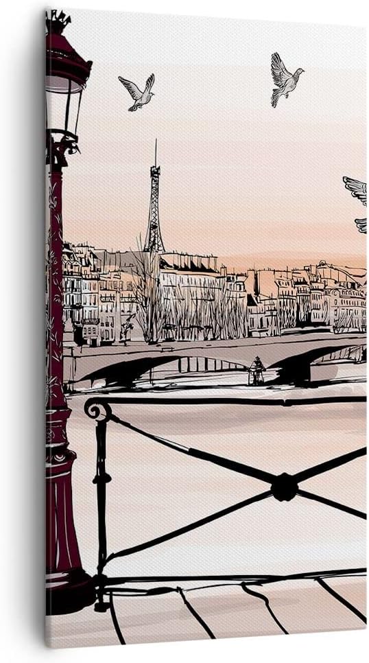 Bilder auf Leinwand frankreich Taube Grafiken Illustration Leinwandbild mit Rahmen 45x80cm Wandbilde