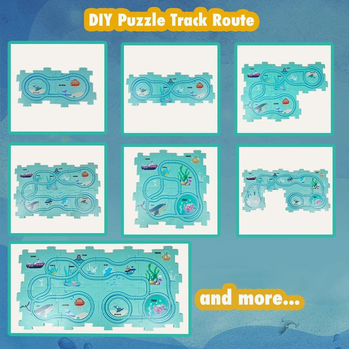 Auto Spielzeug Autorennbahn Spielzeugauto 8pcs DIY-Puzzlebahn für Kinderspielzeug DIY-Route Cars Spi