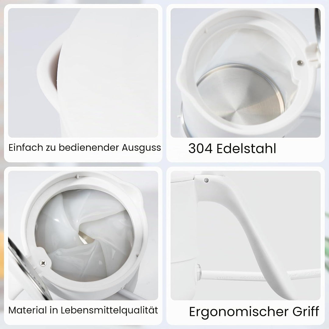 Mini Wasserkocher - 500ML Faltbarer Wasserkocher Lebensmittelechtes BPA-frei 680 W Schnellheizung Re