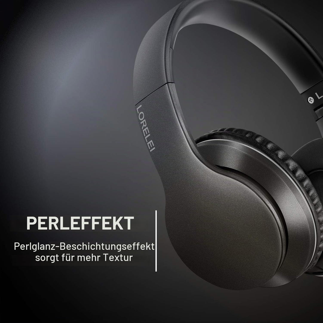 LORELEI X6 Over-Ear Headphones with Microphone, Lightweight Foldable & Portable Stereo Bass Headphon