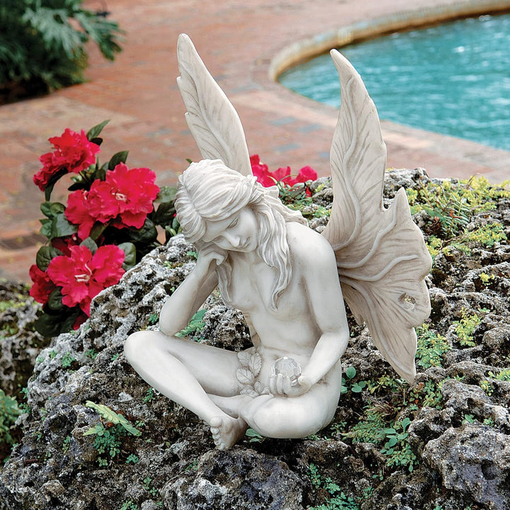 Design Toscano Feenfigur nach "The Secret Garden Fairies", elfenbein, Masse: 15 x 19 x 25,5 cm starr