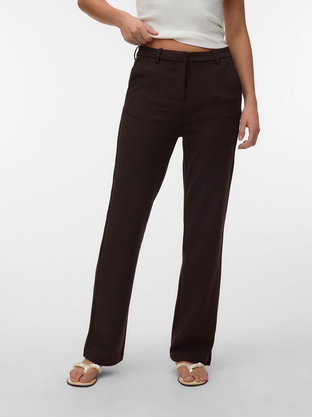 VERO MODA Female Hose VMZAMIRA Mittlere Taille Hose XS / 34L Chocolate Torte, XS / 34L Chocolate Tor