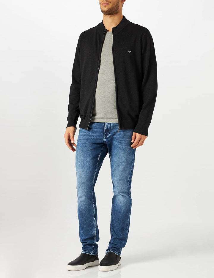 FYNCH-HATTON Herren Cardigan-Zip Strickjacke S Grau (Charcoal 998), S Grau (Charcoal 998)