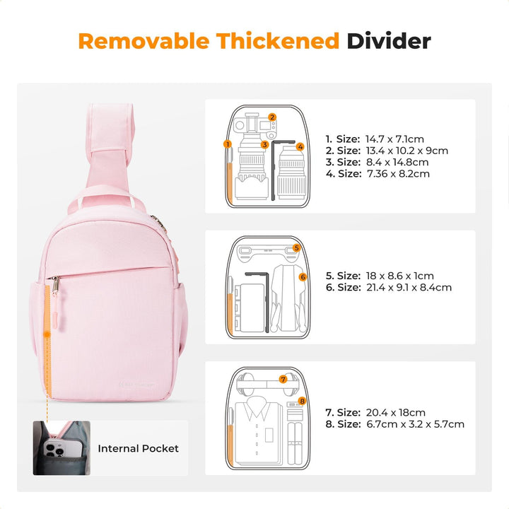 K&amp;F CONCEPT Kameratasche, Kamera Sling Tasche Schultertasche Fotorucksack Klein, Wasserdichter Kamer