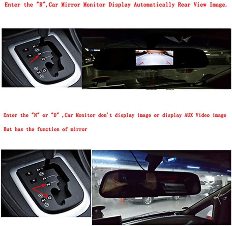 Auto-Rückspiegel-Monitor 4,3 Zoll HD-TFT-LCD 480x272 Pixel mit Dual-Videoeingang AV1/AV2 für Kfz und