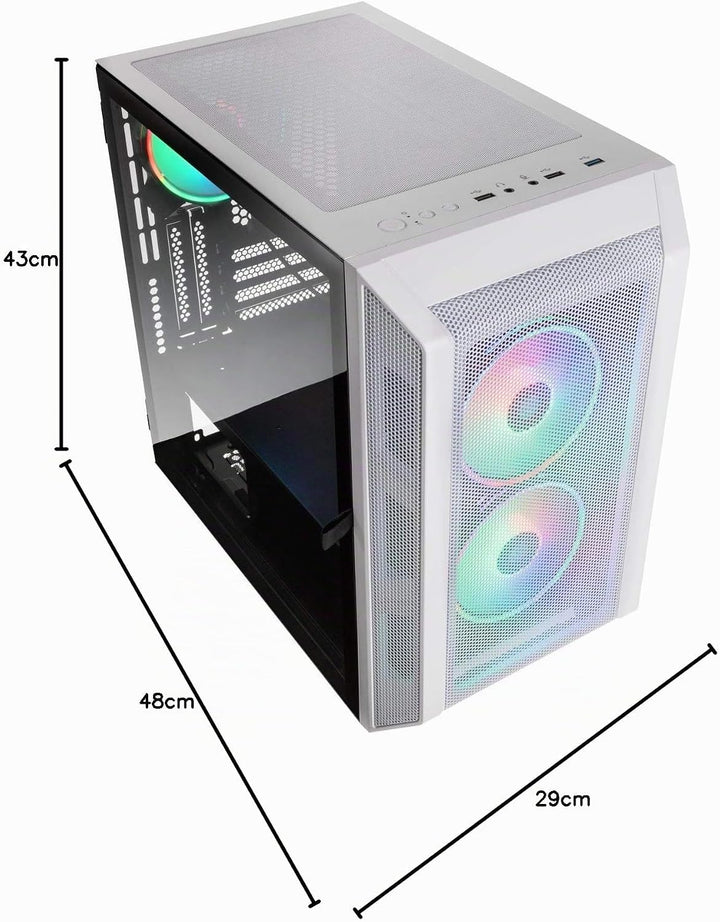KOLINK Citadel Mesh Micro-ATX RGB Gehäuse, Computergehäuse, PC Hülle, Glasgehäuse, PC Case, PC Gehäu