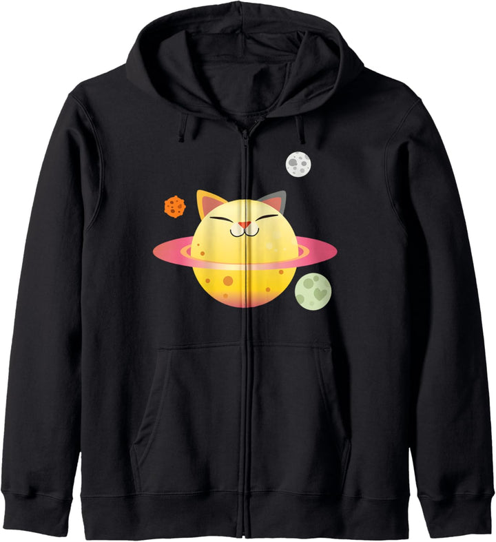 Glücklicher Big Cat Planet Space Kapuzenjacke