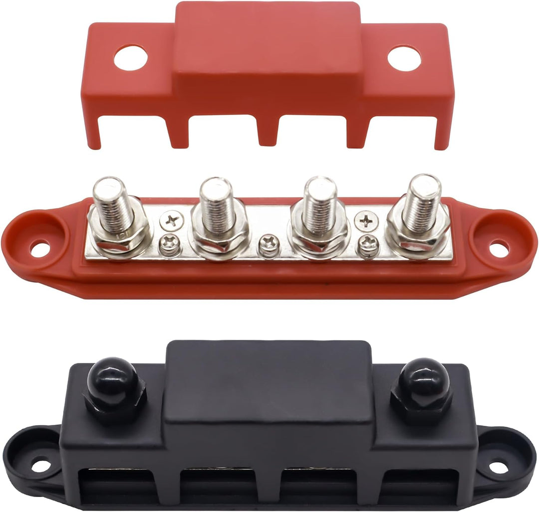 HISports Sammelschienen Verteilerblock 250A BusBar Box mit 4 x M10 Klemmenbolzen Hochleistungsmodul