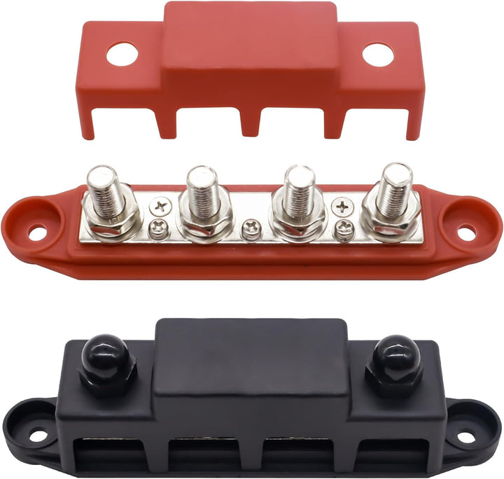 HISports Sammelschienen Verteilerblock 250A BusBar Box mit 4 x M10 Klemmenbolzen Hochleistungsmodul