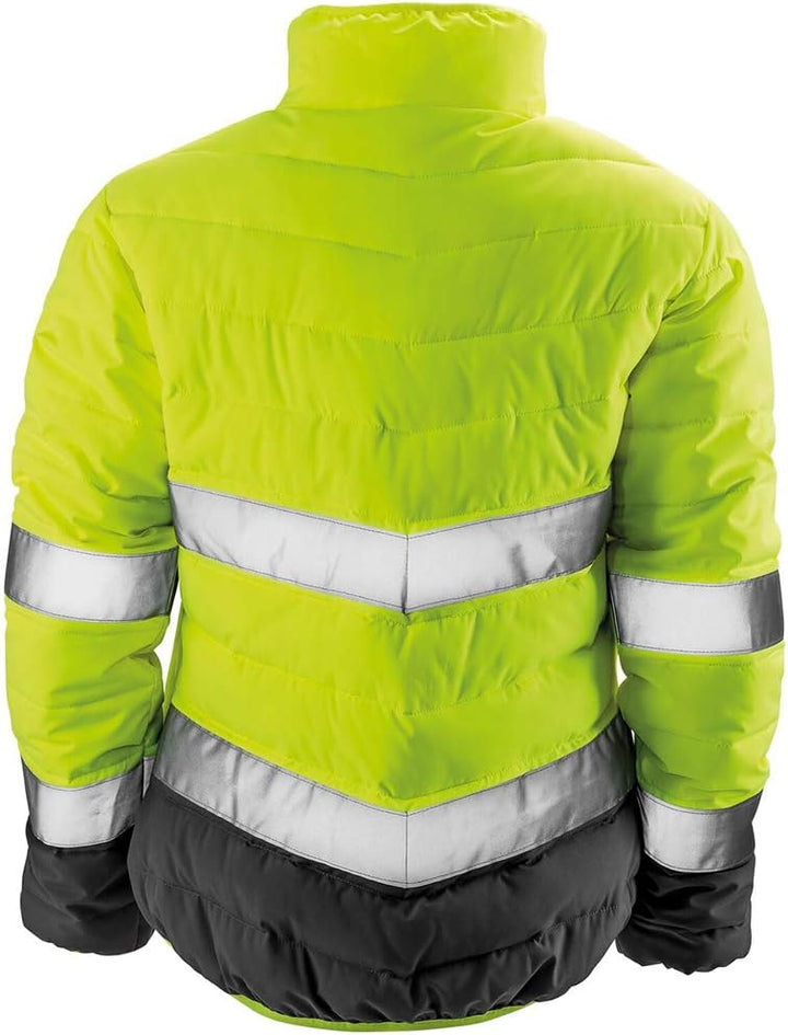 Result Safeguard Damen Warnjacke, leicht gepolstert XS Fluoreszierendes Gelb/Grau, XS Fluoreszierend