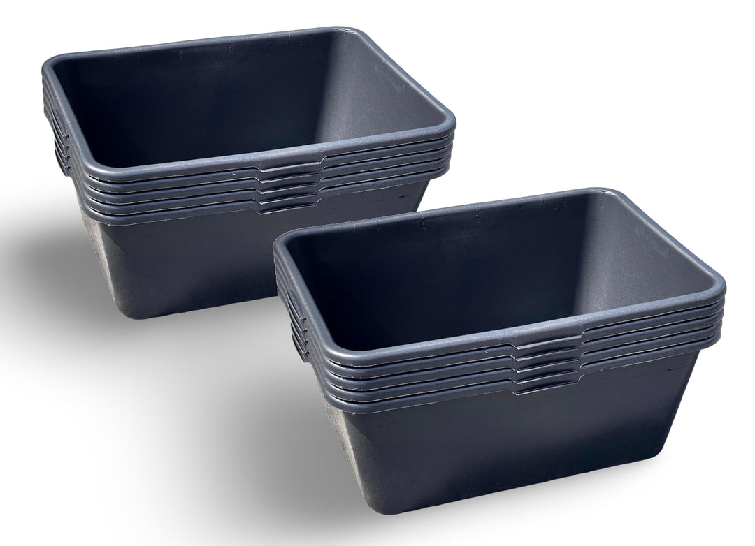 BURI 10x Mörtelkasten 90 Liter Profiqualität 77,5x55x32cm schwarz Mörtelkübel Maurerkübel Wanne Eime