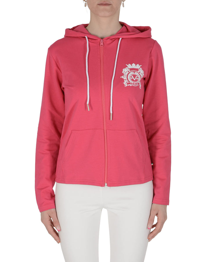 19V69 ITALIA Damen Eleana Hoodie Kapuzenpullover XL Fuchsia, XL Fuchsia