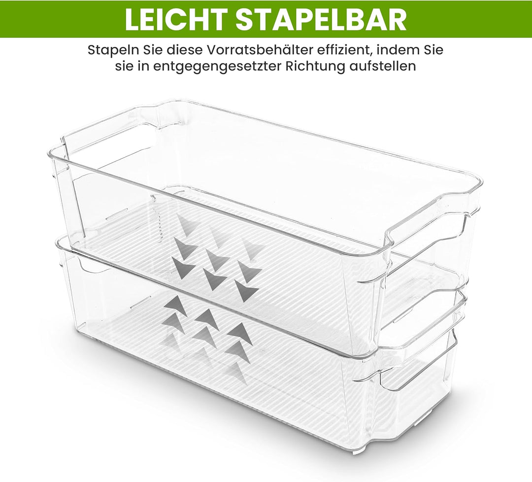 KICHLY Hochwertige vorratsschrank küche organizer - Set von 8 (4 grosse, 4 kleine Behälter) Stauraum