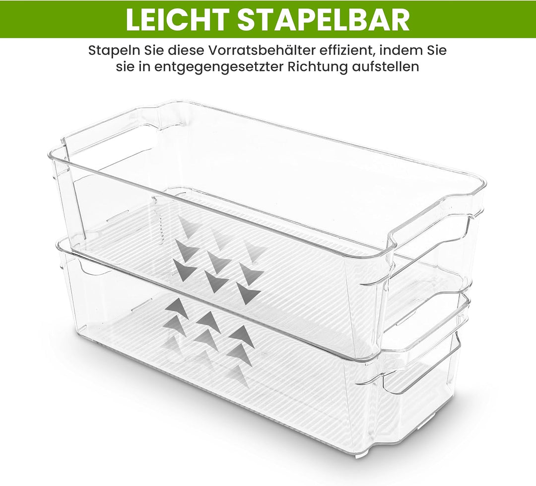 KICHLY Hochwertige vorratsschrank küche organizer - Set von 8 (4 grosse, 4 kleine Behälter) Stauraum