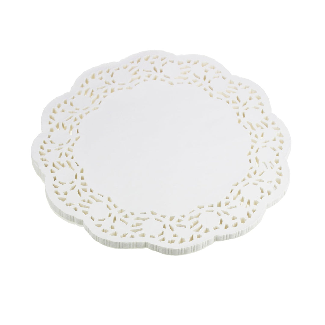 LJY Runde Papierdeckchen mit weisser Spitze, für Kuchen, Verpackung, Hochzeit, Geschirr, Dekoration,