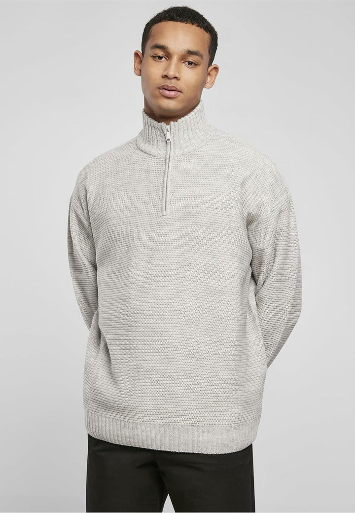 Urban Classics Knit Troyer, modischer Männer Strickpullover in Oversize Passform, erhältlich in zwei