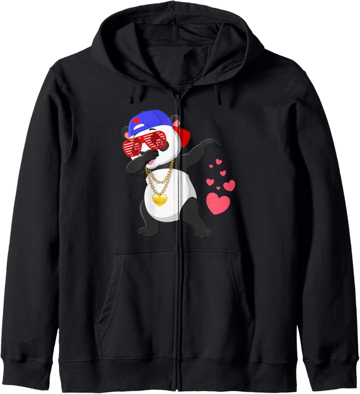 Dabbing Panda With Hearts Panda Lover Gift Kapuzenjacke