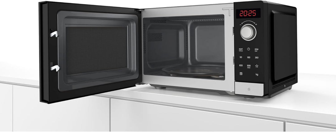 Bosch FFL023MS2 Serie 2 Mikrowelle, 26 x 44 cm, 800 W, Drehteller 27 cm, Türanschlag Links, AutoPilo