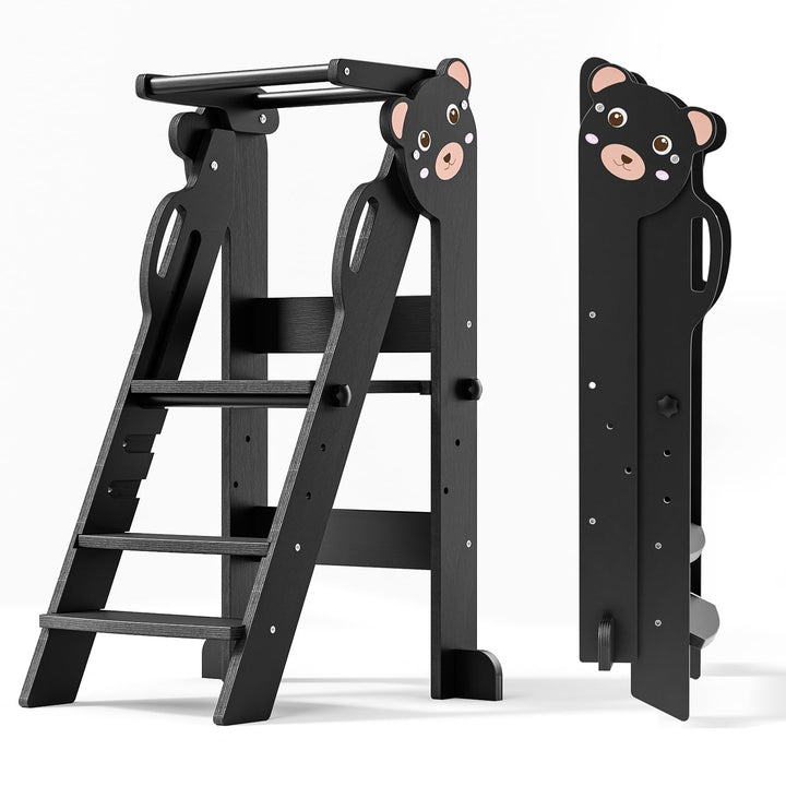 Montessorianischer Klappturm für Kinder, Montessori Learning Tower höhenverstellbar 18 Monate Kinder