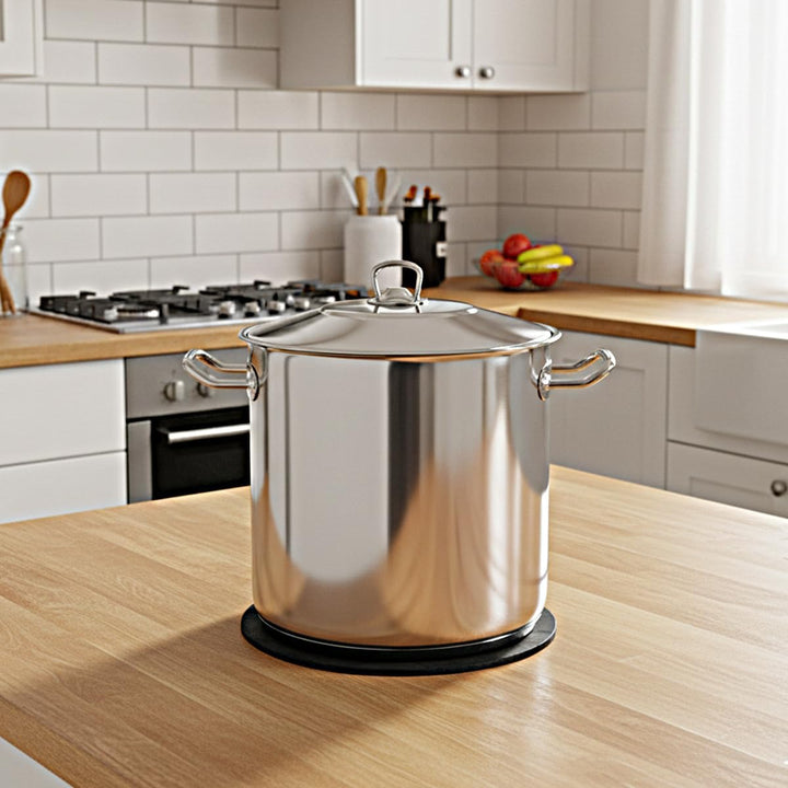 XXL Edelstahl Suppentopf mit Deckel – 21L 37L 50L – Induktion geeignet – grosser Gastronomie Kochtop