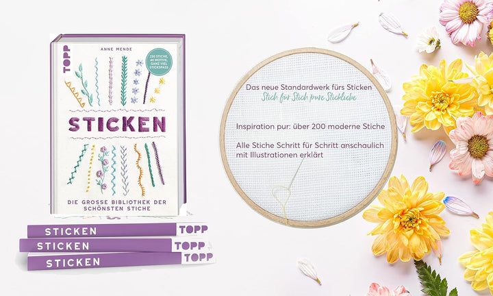 Sticken: Die grosse Bibliothek der schönsten Stiche. 230 Stiche, 40 Motive, ganz viel Stickspass, Ge