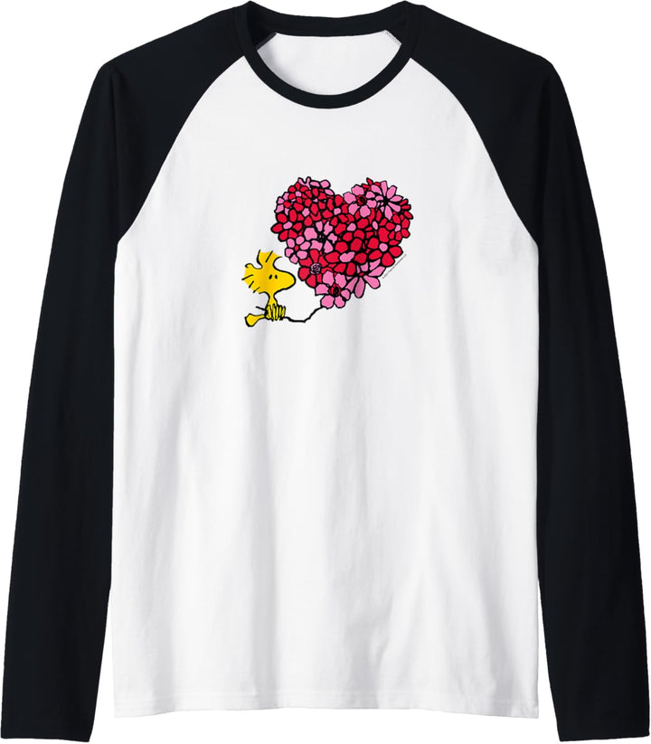 Peanuts - Valentines - Woodstock Floral Heart Raglan