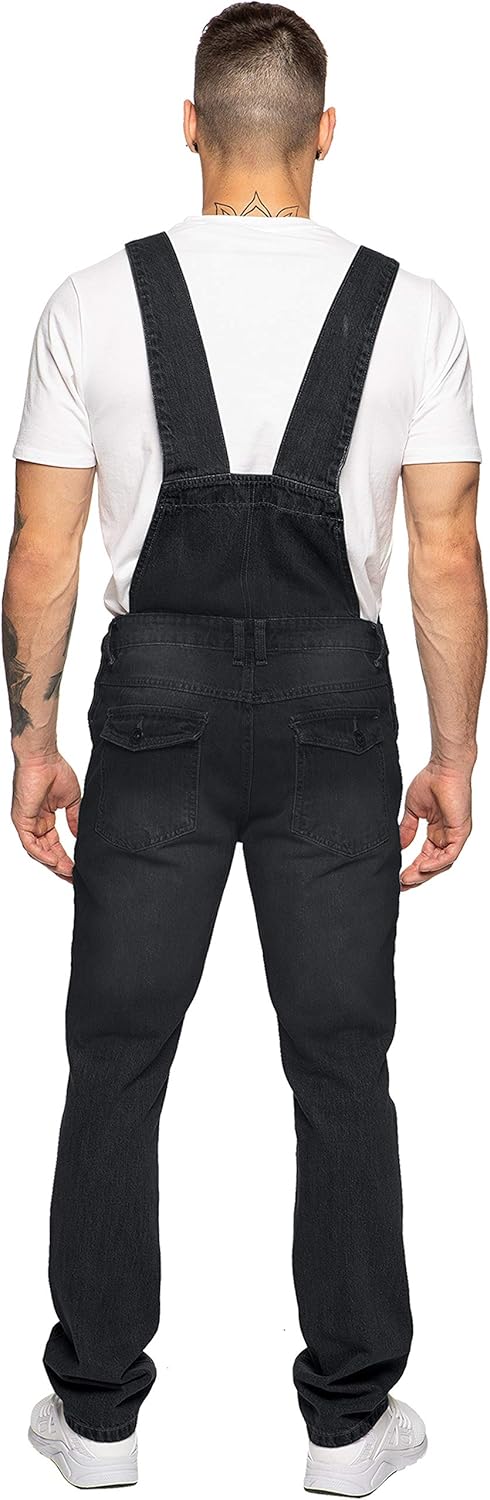 989Zé ENZO Latzhose für Herren, Jeansblau, Arbeitsmode, Latzhose, lässiger Overall, Jeans, Taillengr
