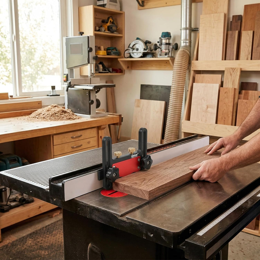 Featherboard Verstellbare Gleitrolle für Oberfräsen, Tischkreissägen, Frästische und Bandsägen, Holz