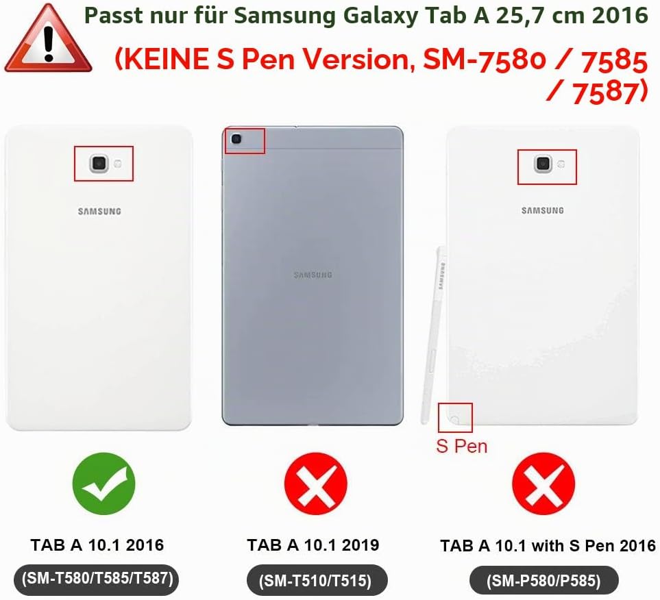 FINTIE Tastatur Hülle für Samsung Galaxy Tab A 10,1 Zoll 2016 T580N/ T585N Tablet - Ultradünn leicht