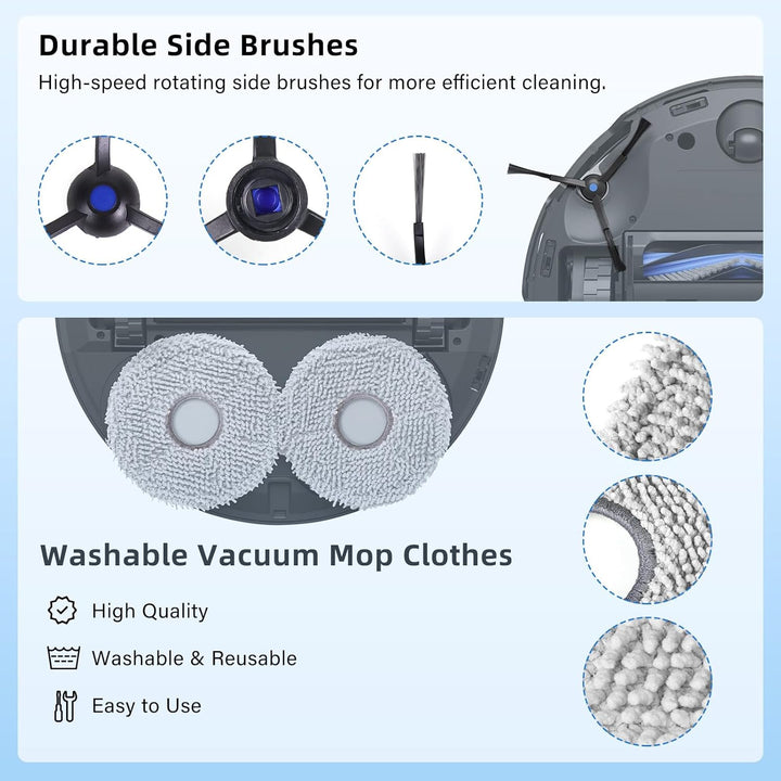 T50 Max Zubehör Ersatz Kompatibel für ECOVACS DEEBOT T50 Max Pro Omni Saugroboter, 1 Hauptbürste, 4