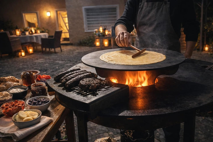 Terma Zubehör Crèpes Platte Made in Germany, plancha Platte, feuerplatte Grill, feuerschale mit gril