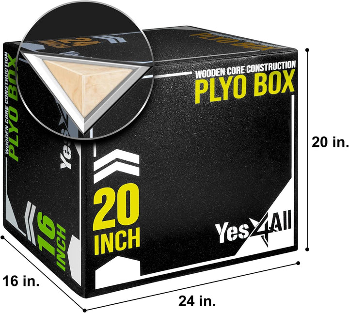 Yes4All 3 in 1 Soft Plyo Box mit Holzkern, Sprungbox, Plyometric Box Plattform für Sprungtraining, H